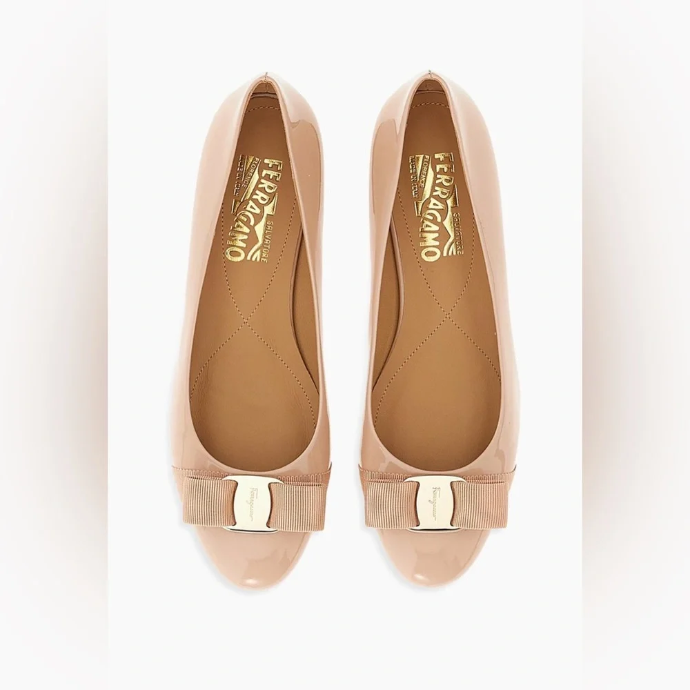 Salvatore Ferragamo Varina Patent Leather Ballet Flats - Picture 2 of 5